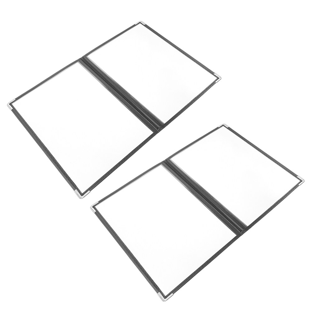 Home Cooking Menu - 2個入り透明メニューホルダー レストランメニューカバー クリアレシピブックプロテクター シェフ用 家庭料理用 十分なスペースで整理可能