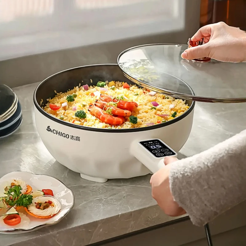 Home Cooking Appliances - 多機能電気鍋,焦げ付き防止電気フライヤー,家庭用蒸し器,コンパクトな調理器,迅速な食事器具