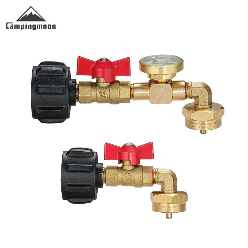 Home Cooking Gas - Campingmoon-プロパンボトルインフレーションジョイント、ボールバルブ、圧力計、真ちゅう製ガスシリンダー、qcc1アダプター、アウトドアキャンプ
