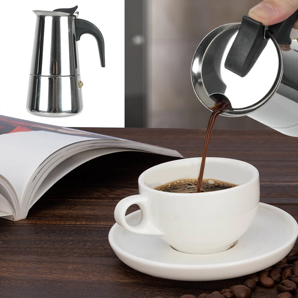プレミアムステンレス鋼モカコーヒーメーカー 2/4/6 カッ - Home Cooking Appliances のレビューと価格