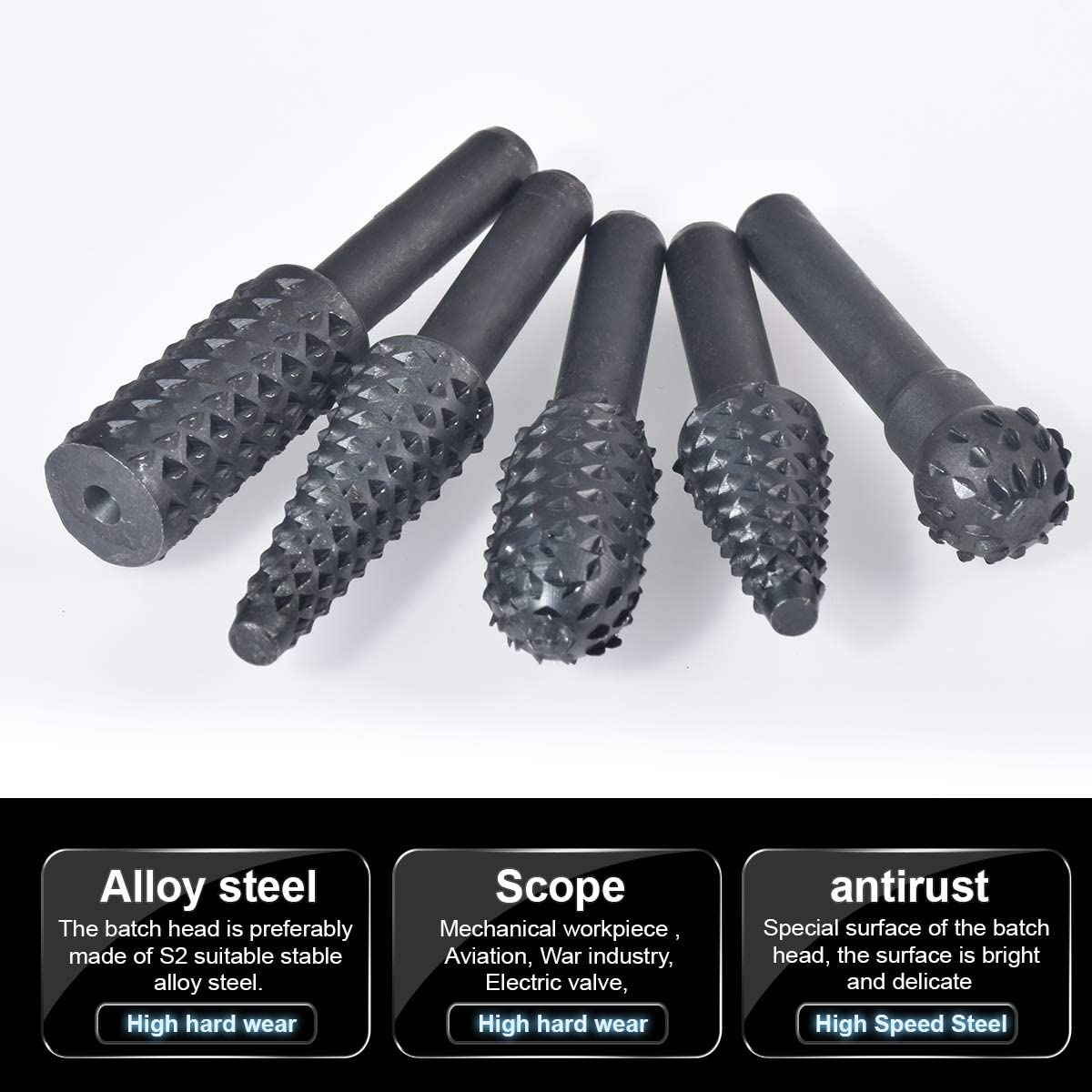 木工、ドリルビットセット用の回転式切削工具、1,4 ''、6 - Wok Carbon Steel のレビューと価格