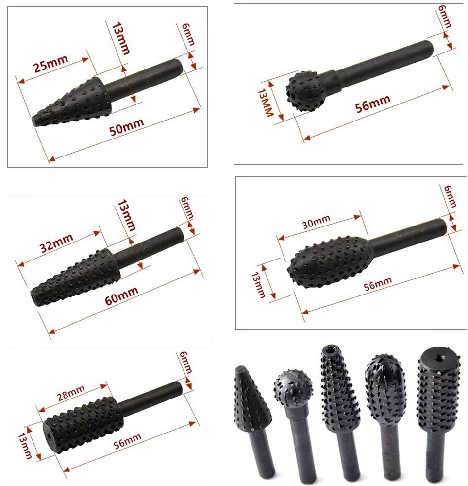 木工、ドリルビットセット用の回転式切削工具、1,4 ''、6 - Wok Carbon Steel のレビューと価格