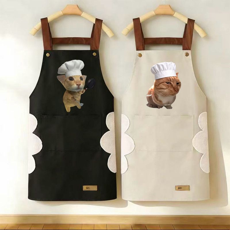 ウイルス風ミームシェフ猫＆犬柄エプロン 防水・耐油・調節可能 - Home Cooking For Dogs のレビューと価格
