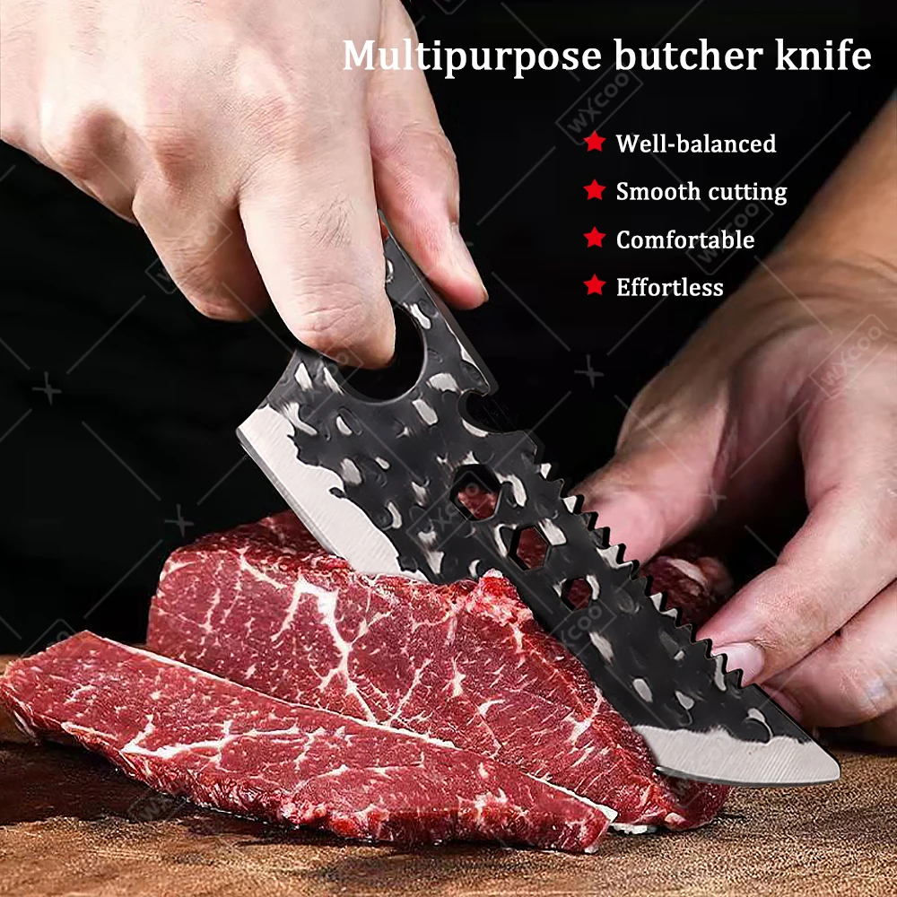 WXCOO高炭素手鍛造肉切り包丁ステンレス鋼BBQ肉切りキッ - Wok Carbon Steel のレビューと価格