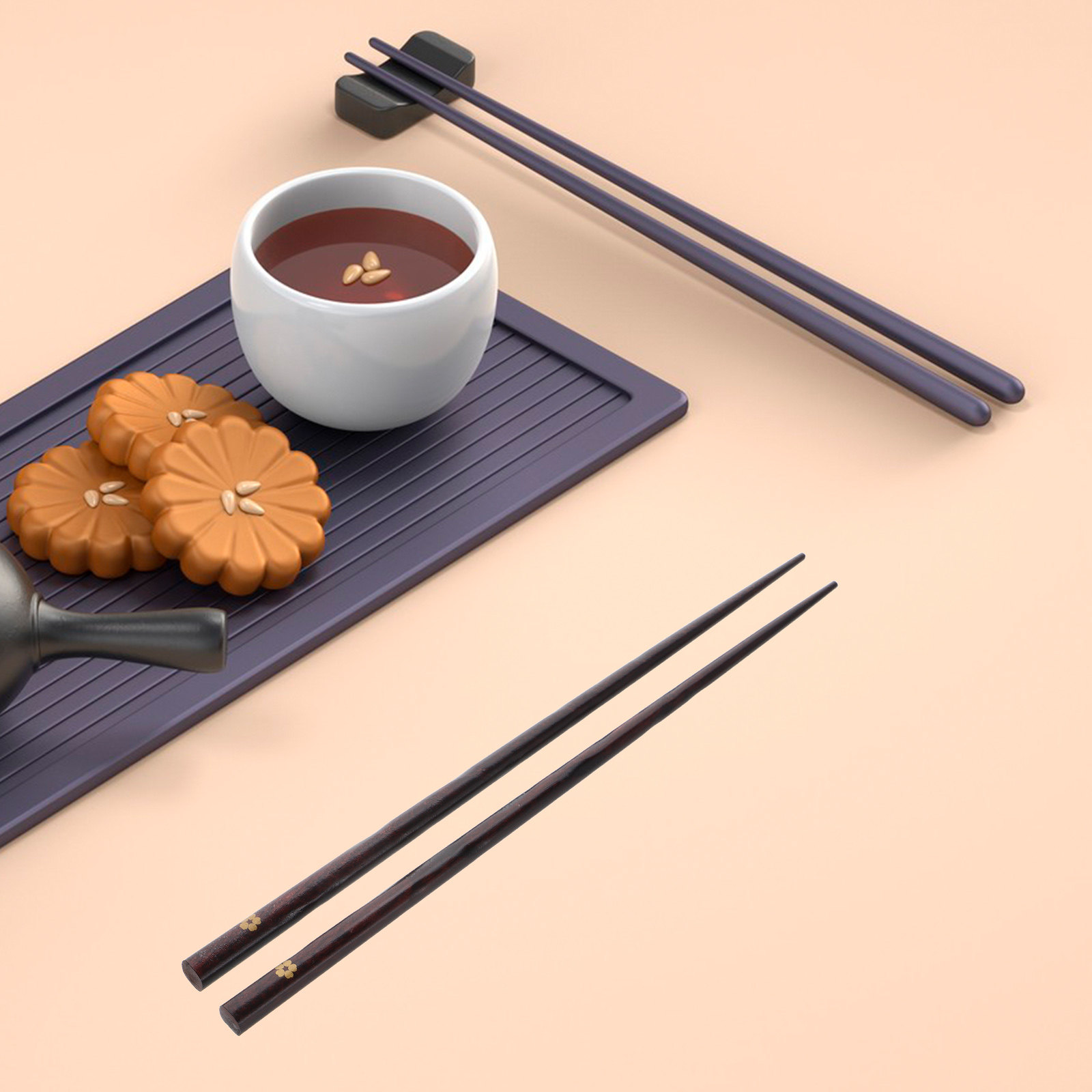 エレガントな日本製箸　無垢材　滑り止め加工　再利用可能　料理 - Home Cooking Japanese のレビューと価格