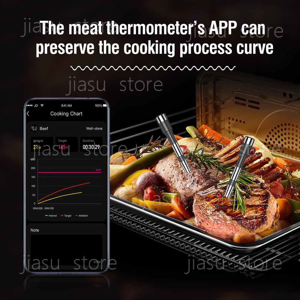 2026年改良版Bluetooth BBQ温度計、家庭用オー - Home Cooking App のレビューと価格